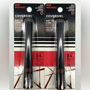 2 PACK Cover Girl Get In Line Active Liquid Liner 0.08 oz 355 Amber Intensity